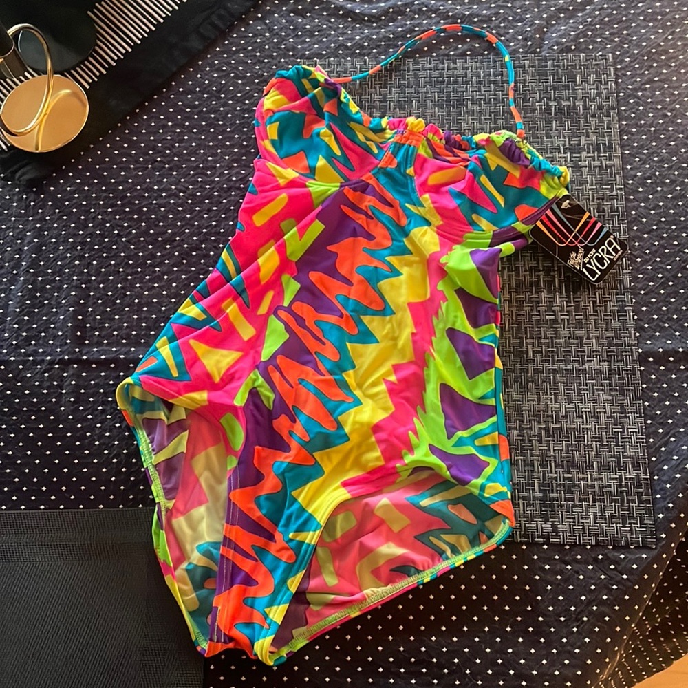 Amazing 80s neon one piece!
